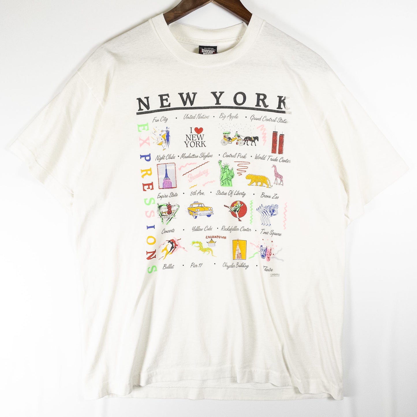[メンズL] 90年代 Screen Stars/スクリーンスターズ Tシャツ スーベニアT NEW YORK