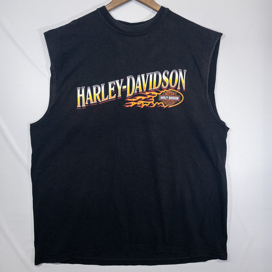 HARLEY-DAVIDSON ハーレーダビッドソン ノースリーブシャツ/タンクトップ XXL ブラック ロゴプリント HARLEY-DAVIDSON/ハーレーダビッドソン