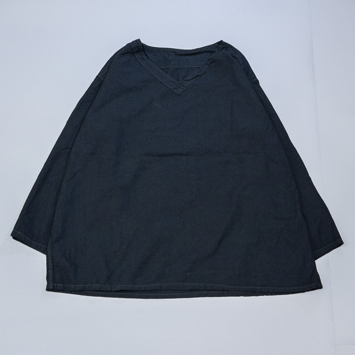 [メンズXXL] 80年代 長袖Tシャツ ソ連軍 スリーピングシャツ リネン 黒染め