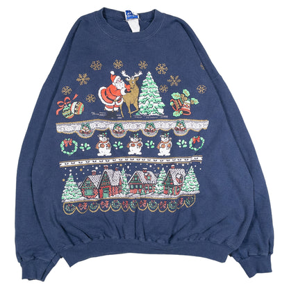 [レディースXXL] COLLEGE WARE スウェット トレーナー クリスマス サンタクロース 雪だるま