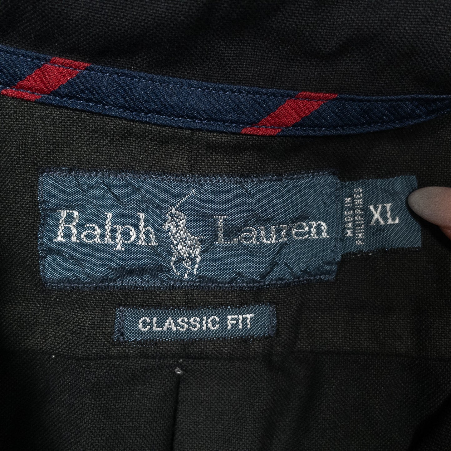[メンズXXL] 90〜00年代 Ralph Lauren/ラルフローレン 長袖シャツ CLASSIC FIT 黒染め