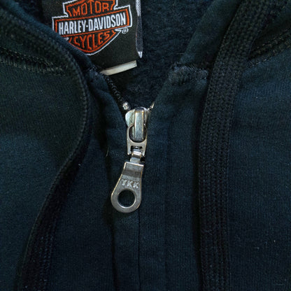 [レディースXXL] 00年代 Harley-Davidson/ハーレーダビッドソン パーカー 両面プリント スリーブプリント フルジップ
