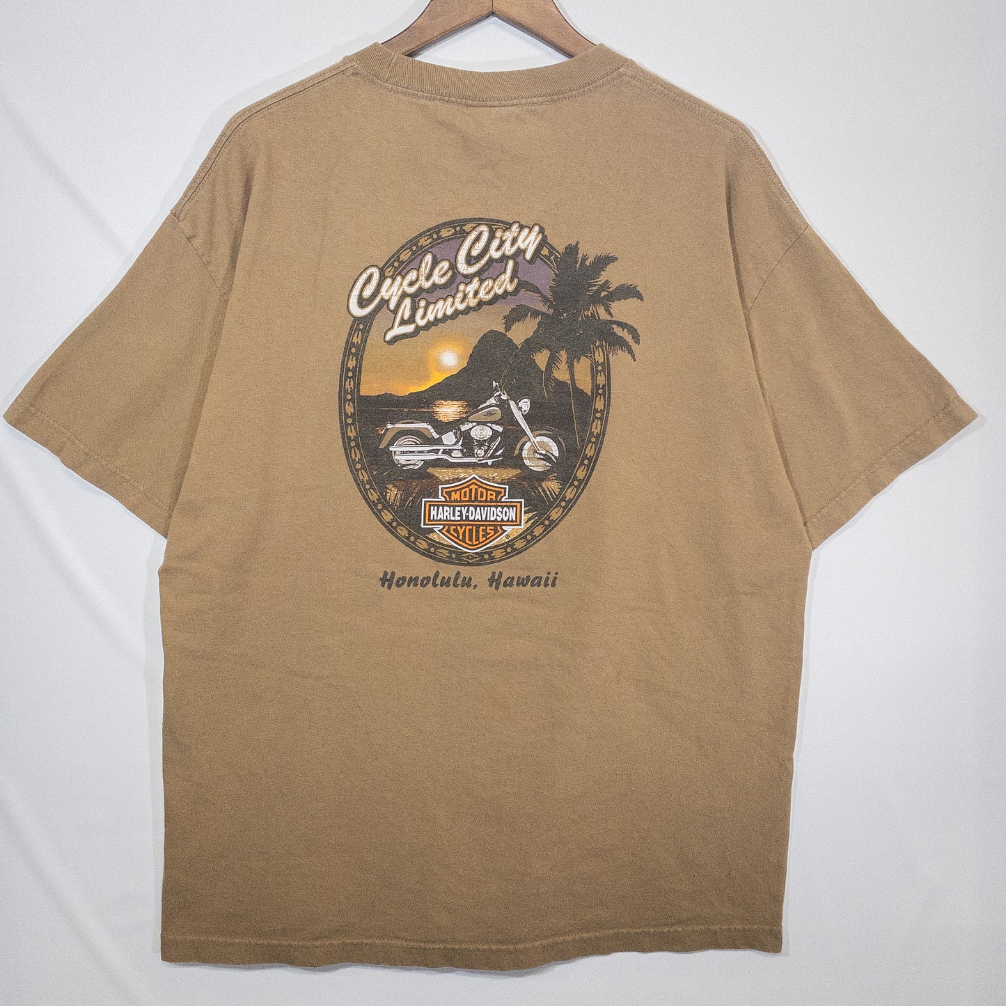 Harley-Davidson ハーレーダビッドソン Tシャツ XL ブラウン ロゴプリント