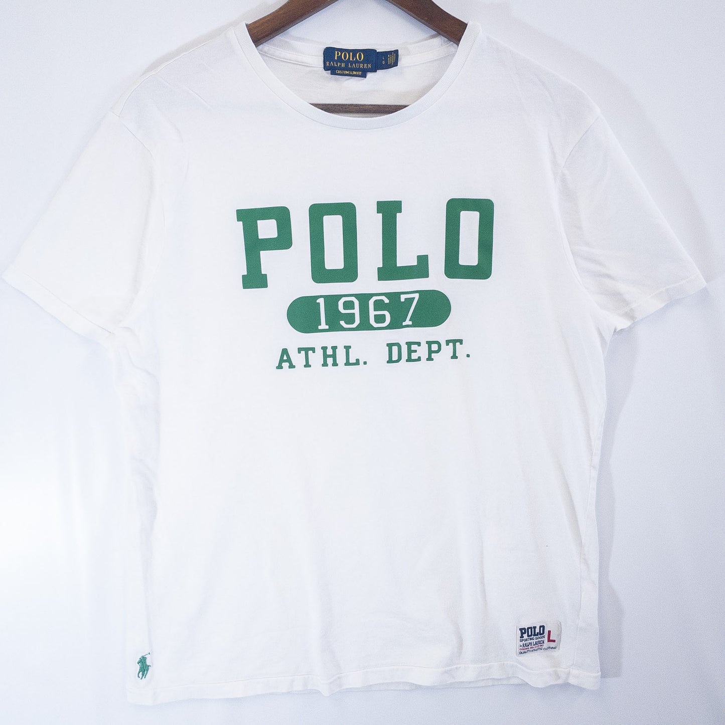 Tシャツ L ホワイト ロゴプリント Polo Ralph Lauren/ポロラルフローレン