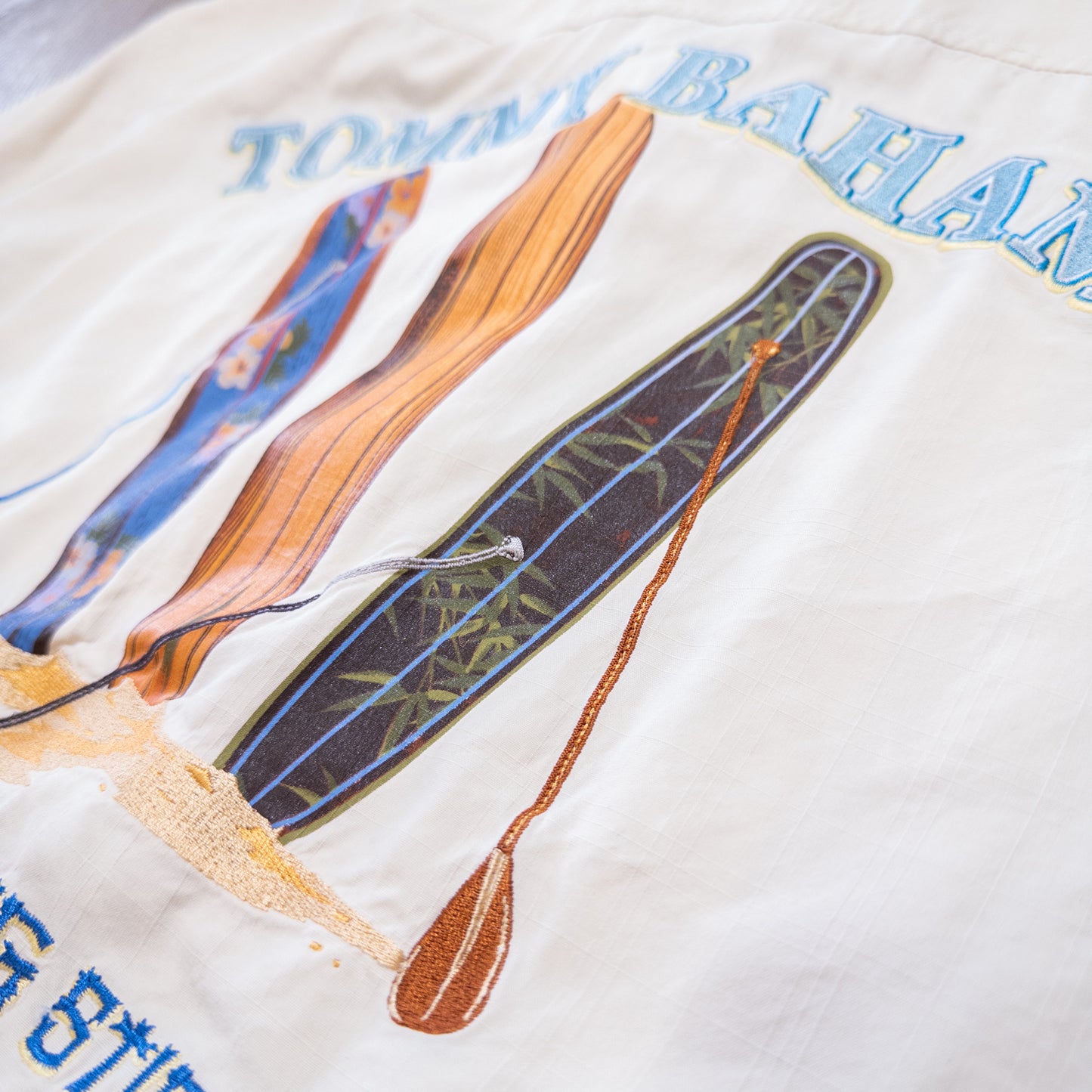 [メンズXXL] Tommy Bahama/トミーバハマ 半袖シャツ バックプリント シルク 刺繍