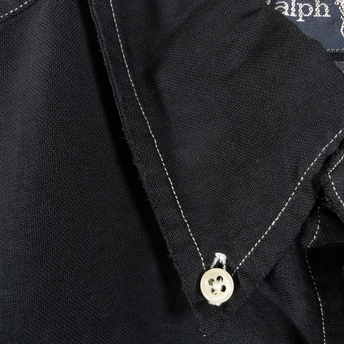 [メンズS] 00年代 Polo Ralph Lauren/ポロラルフローレン 長袖シャツ 黒染め