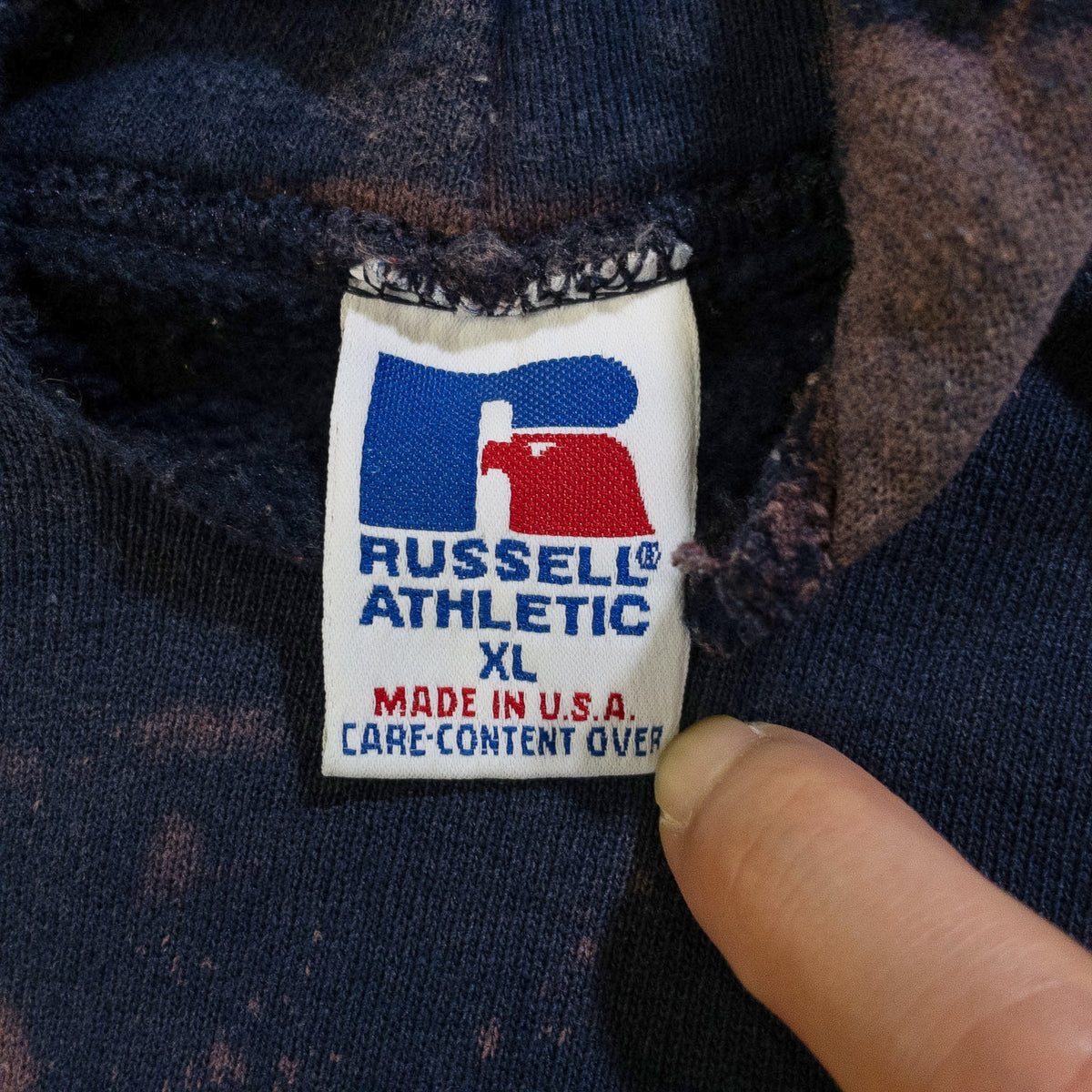 [メンズXL] 90年代 Russell Athletic/ラッセルアスレチック パーカー USA製 カットオフ タイダイ染め