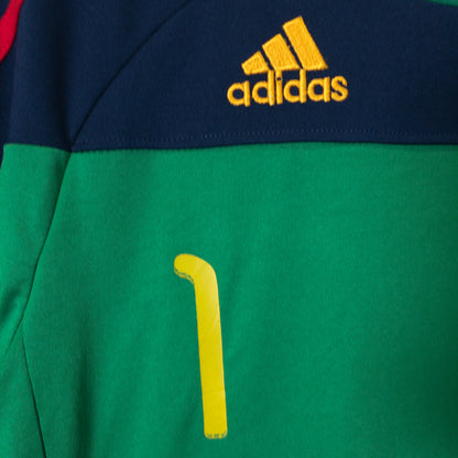 サッカーユニフォーム スペイン代表 カシージャス L グリーン 胸元エンブレム 刺繍ロゴ adidas/アディダス