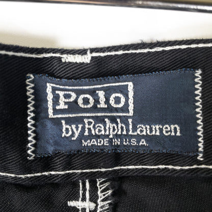 [メンズW31] 90年代 Polo by Ralph Lauren/ポロバイラルフローレン チノパン ツータック USA製 黒染め