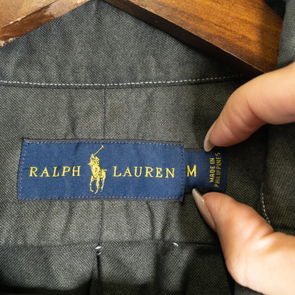 [メンズL] 00年代 Ralph Lauren/ラルフローレン 長袖シャツ 黒染め