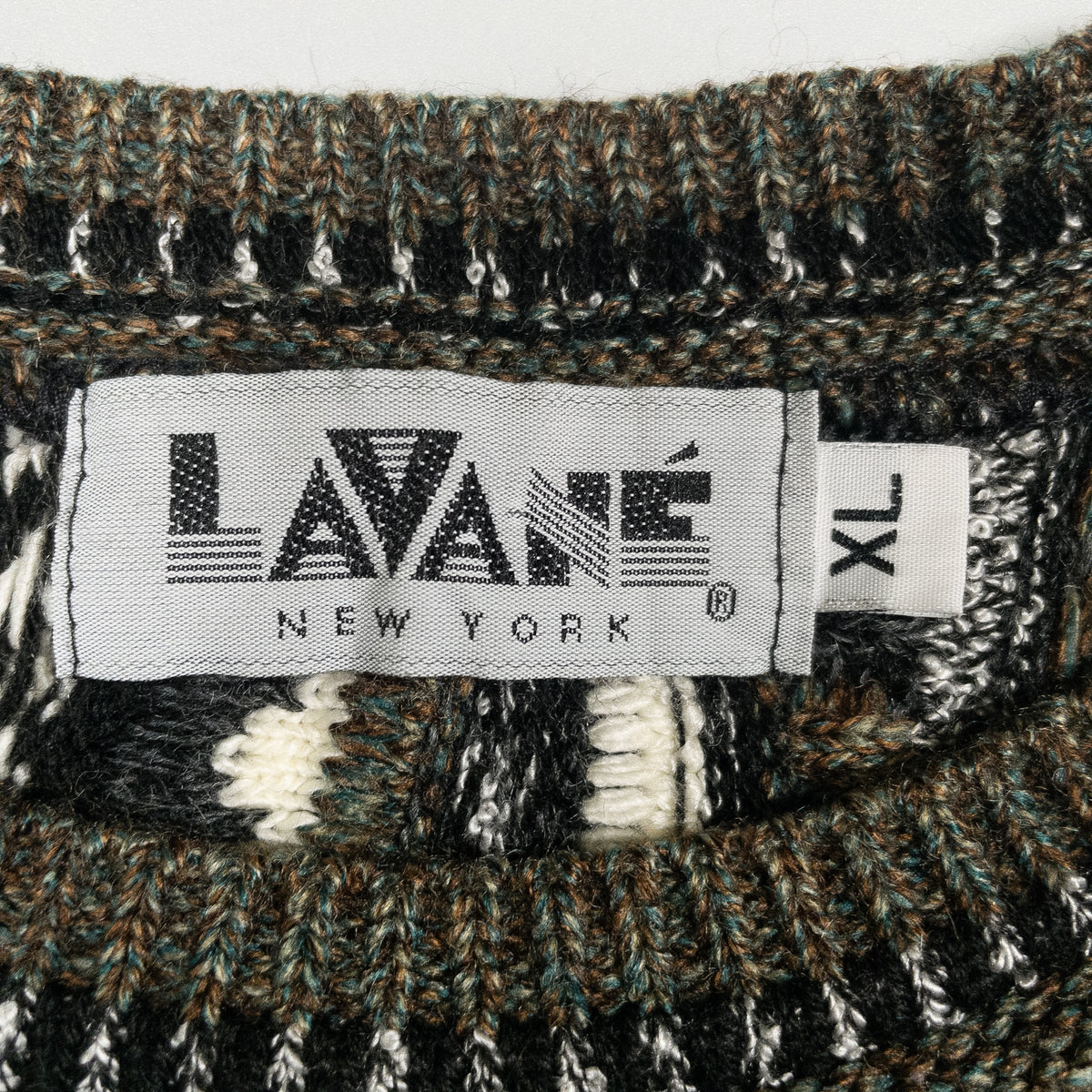 [メンズXL] 90年代 LAVANE NEW YORK ニット セーター USA製 3Dニット