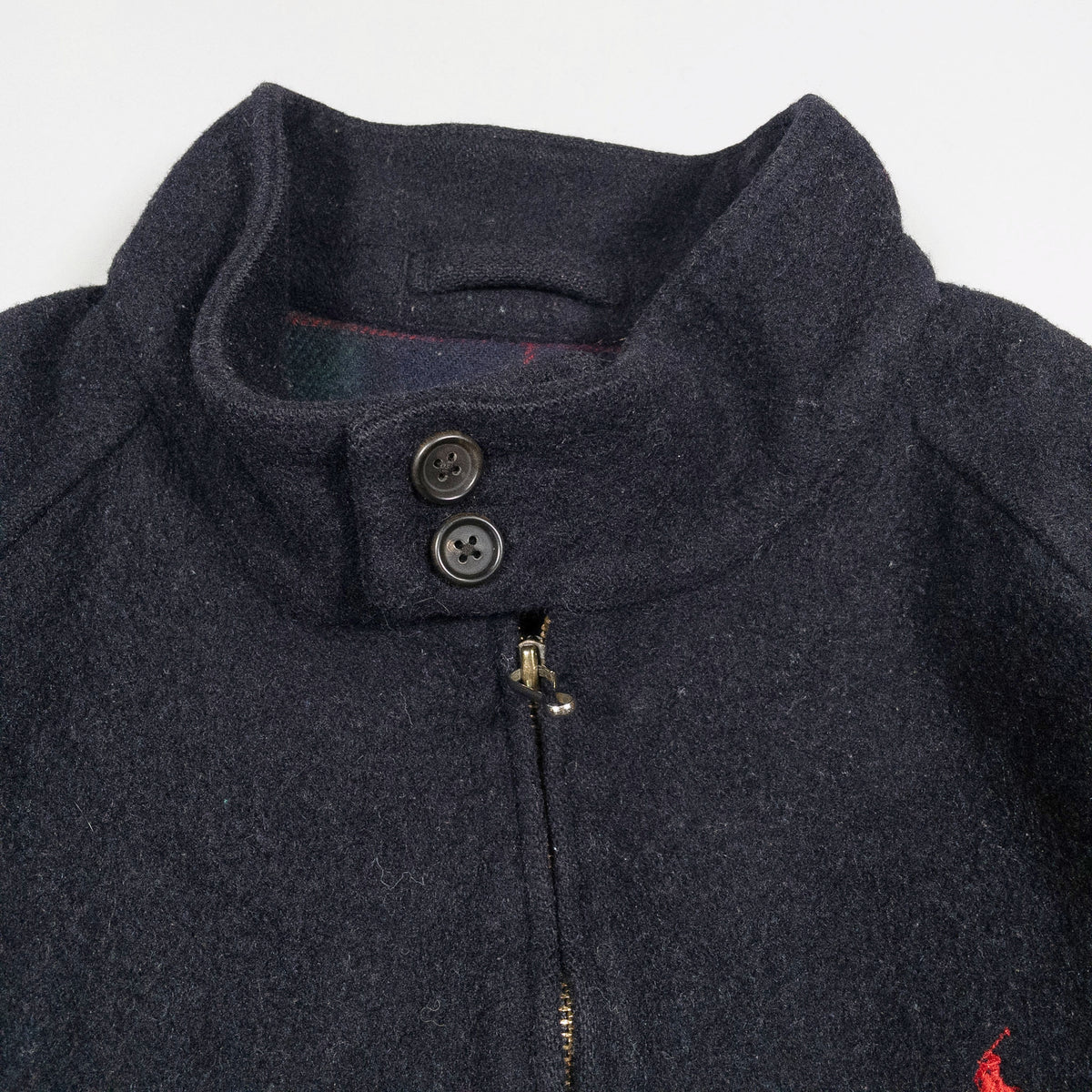 [メンズXL] 90〜00年代 Polo by Ralph Lauren/ポロバイラルフローレン ウール ハリントンジャケット 裏地チェック