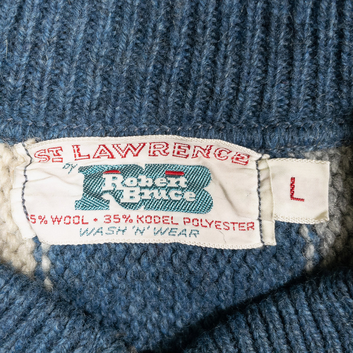 [メンズM] 70年代 Robert Bruce/ロバートブルース ニット セーター フルジップ