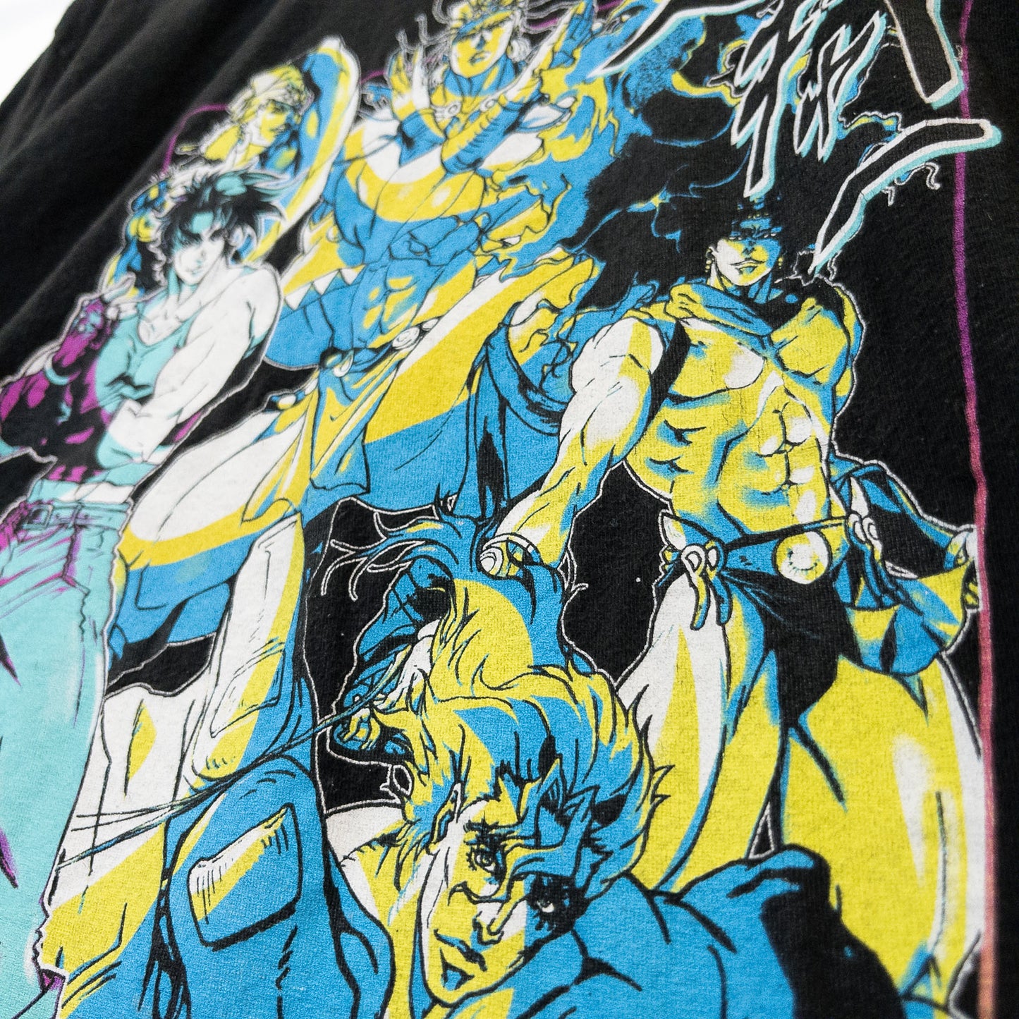ジョジョの奇妙な冒険 アニメTシャツ L ブラック プリント VIZ MEDIA/ヴィズメディア