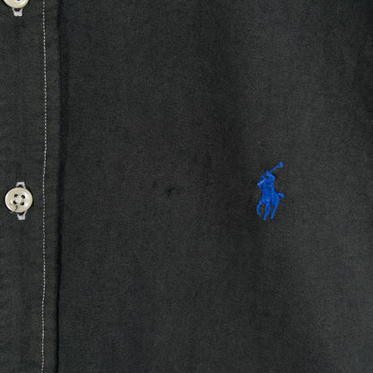 [メンズL] 90〜00年代 Ralph Lauren/ラルフローレン 半袖シャツ 黒染め