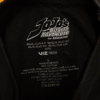 ジョジョの奇妙な冒険 アニメTシャツ L ブラック プリント VIZ MEDIA/ヴィズメディア