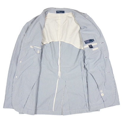 [メンズM] 90〜00年代 Polo by Ralph Lauren/ポロバイラルフローレン テーラードジャケット シアサッカー ストライプ 3つボタン
