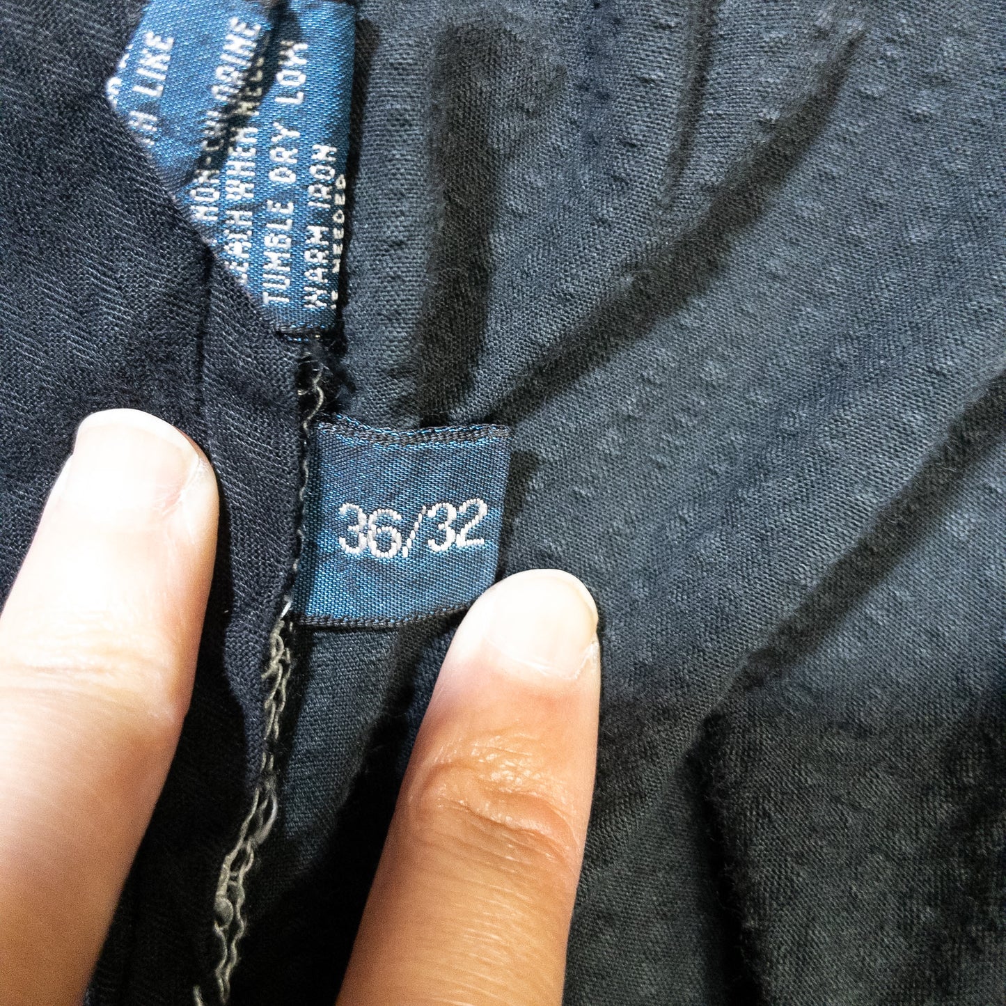 [メンズW35] 90〜00年代 Polo by Ralph Lauren/ポロバイラルフローレン シアサッカー パンツ 黒染め