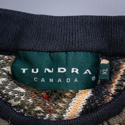 [メンズL] 90年代 TUNDRA ニット セーター 3Dニット コットン100%