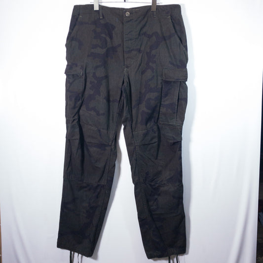 [メンズW37] 00年代 ワークパンツ BDU ミリタリーパンツ 黒染め