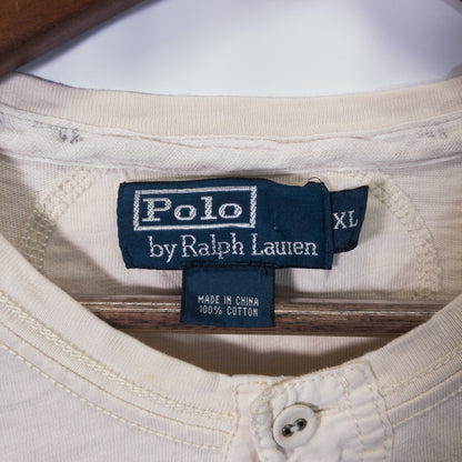 Tシャツ XL ホワイト ヘンリーネック  Polo Ralph Lauren/ポロラルフローレン