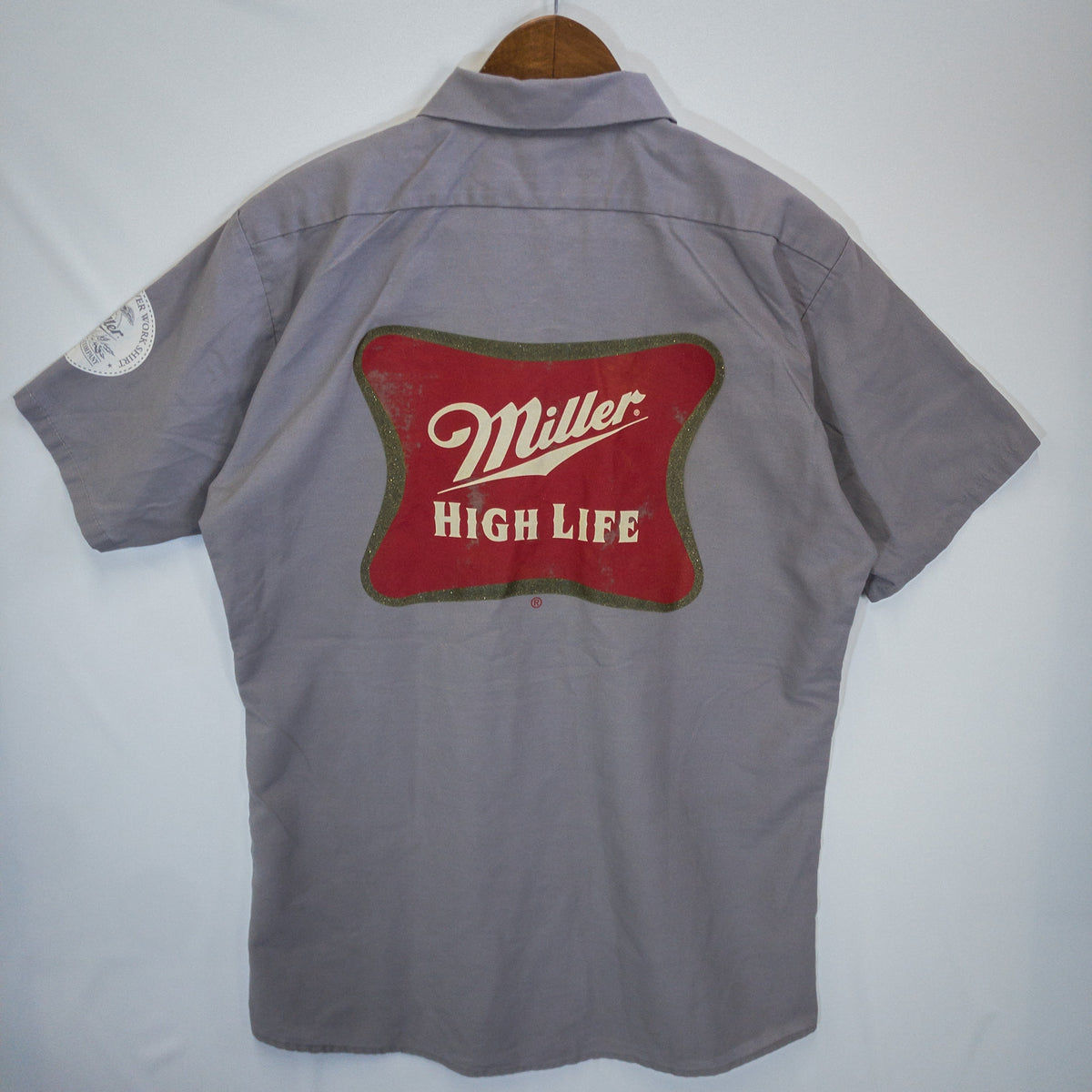 [メンズM] 90年代 半袖シャツ Miller ハイライフ ビール ワークシャツ
