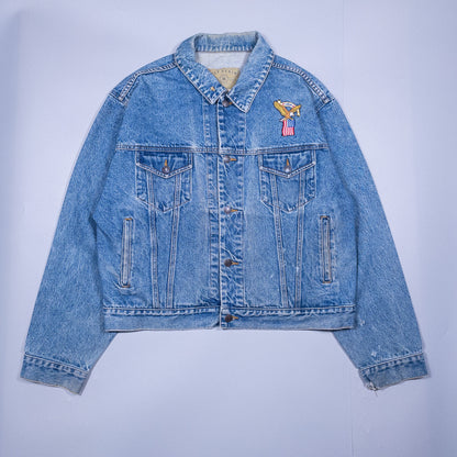 [メンズL] 90年代 GAP/ギャップ Gジャン・デニムジャケット オールドギャップ ピンバッジ付き