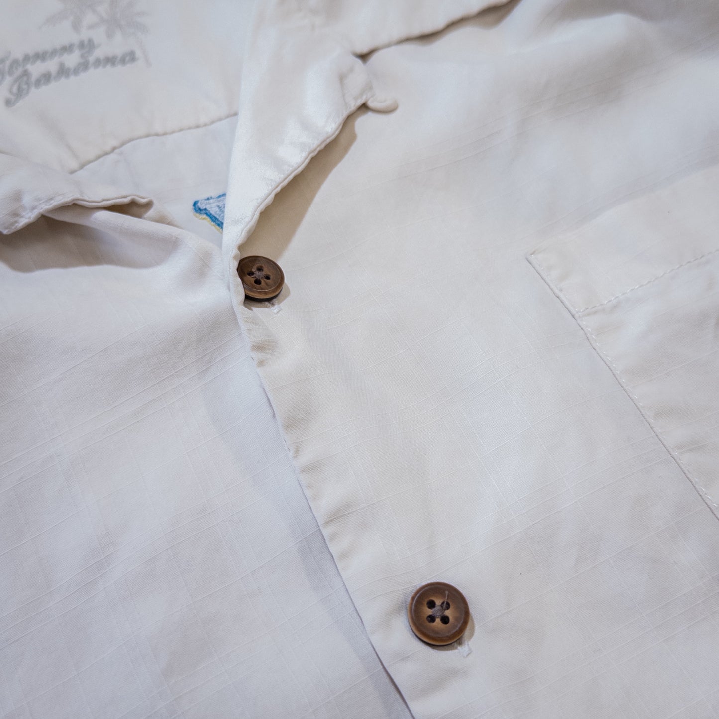 [メンズXXL] Tommy Bahama/トミーバハマ 半袖シャツ バックプリント シルク 刺繍