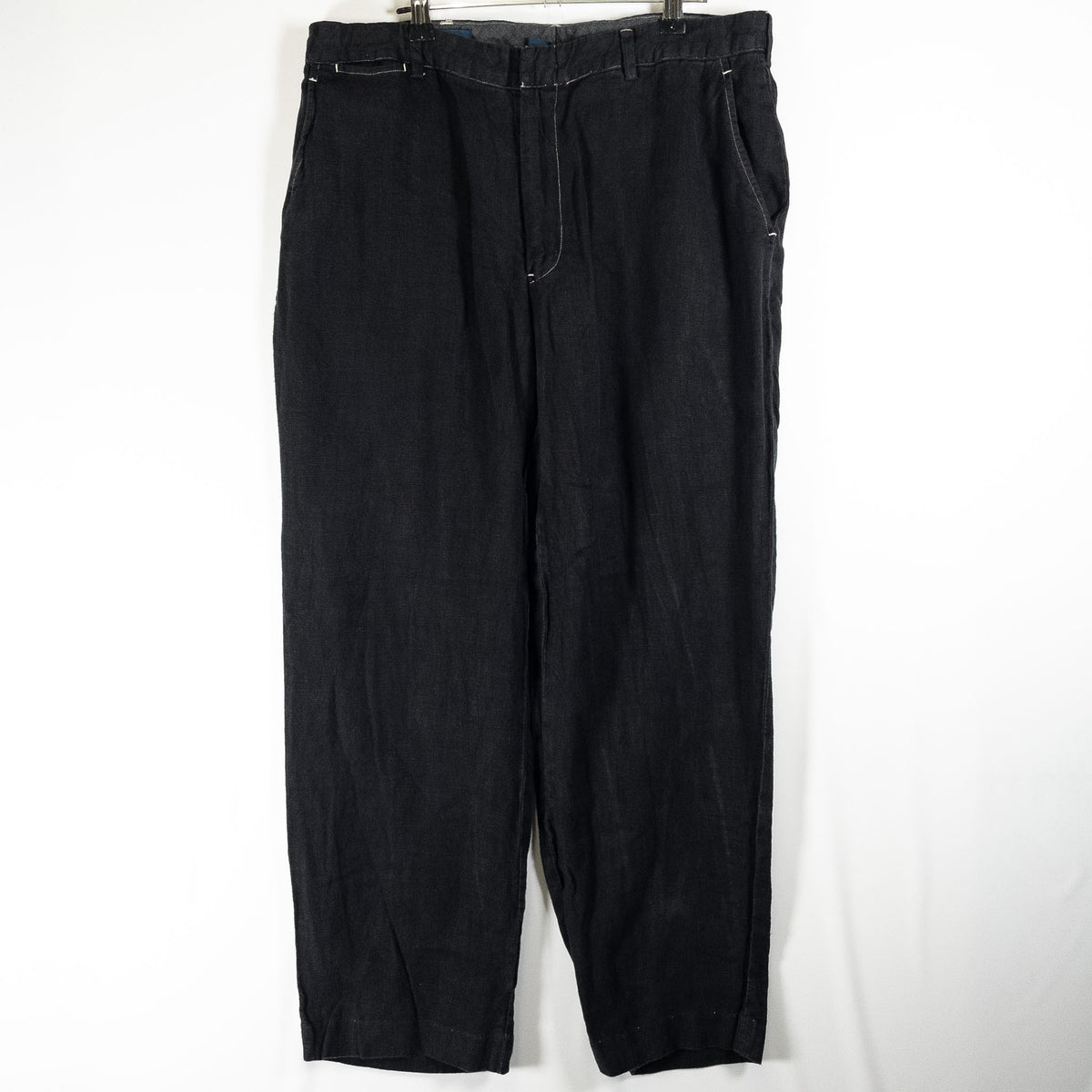 [メンズW33] 90〜00年代 Polo by Ralph Lauren/ポロバイラルフローレン スラックス リネンパンツ 黒染め