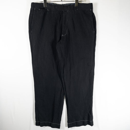 [メンズW33] 00年代 Polo Ralph Lauren/ポロラルフローレン スラックス CLASSIC FIT リネンシルク混 黒染め