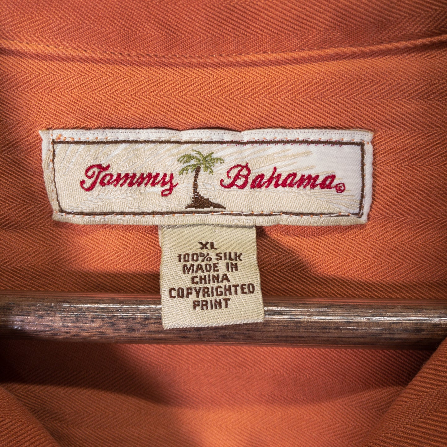 半袖シャツ XL 開襟 オレンジ 刺繍バックロゴ Tommy Bahama トミーバハマ