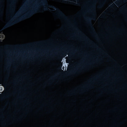 [メンズM] 90〜00年代 Polo by Ralph Lauren/ポロバイラルフローレン 長袖シャツ 開襟シャツ 黒染め