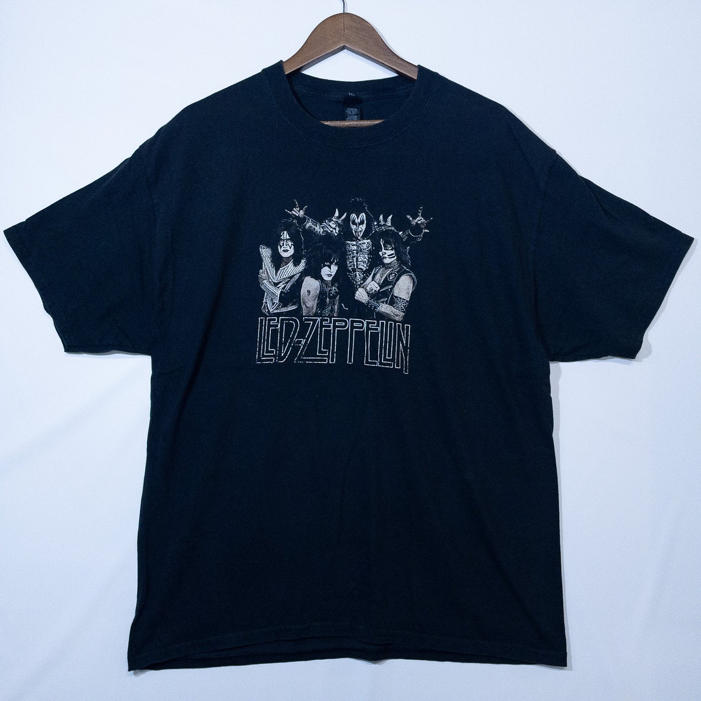 [メンズM] 00年代 Hanes/ヘインズ Tシャツ バンドT/バンT KISS LED-ZEPPELIN