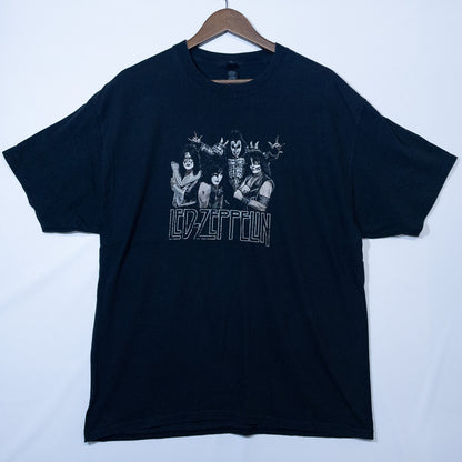 [メンズM] 00年代 Hanes/ヘインズ Tシャツ バンドT/バンT KISS LED-ZEPPELIN
