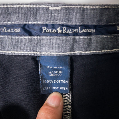 [メンズW39] 90〜00年代 Polo by Ralph Lauren/ポロバイラルフローレン ショートパンツ 黒染め