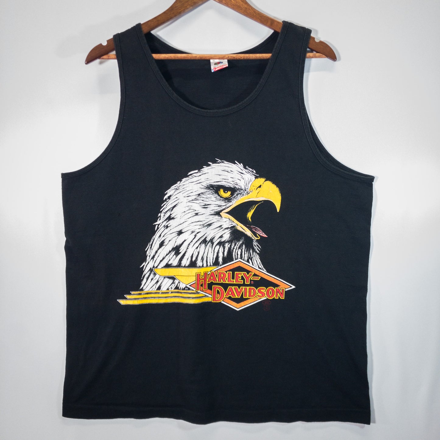 [メンズL] 90年代 Fruit of the Loom/フルーツオブザルーム ノースリーブシャツ/タンクトップ ハーレーT Harley-Davidson ハーレーダビッドソン