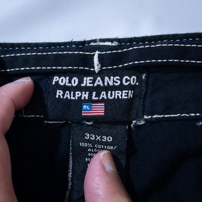 [メンズW33] 90〜00年代 POLO JEANS COMPANY/ポロジーンズカンパニー チノパン ラルフローレン 黒染め
