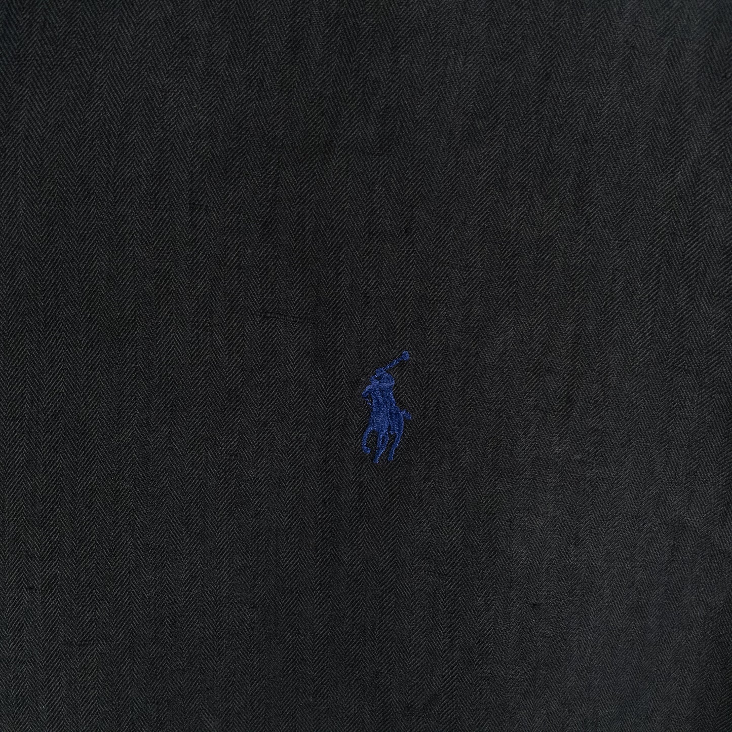 [メンズ3XL] 90〜00年代 Polo by Ralph Lauren/ポロバイラルフローレン 半袖シャツ リネン シルク 開襟シャツ 黒染め