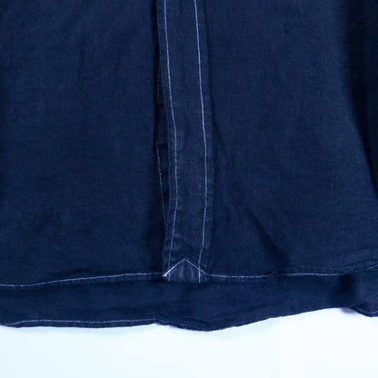 [メンズXXL] 00年代 Ralph Lauren/ラルフローレン 半袖シャツ リネン 黒染め