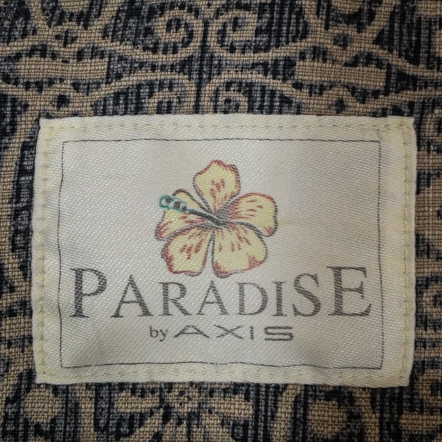 半袖シャツ L ネイビー 総柄 開襟 PARADISE by AXIS