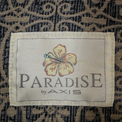 半袖シャツ L ネイビー 総柄 開襟 PARADISE by AXIS
