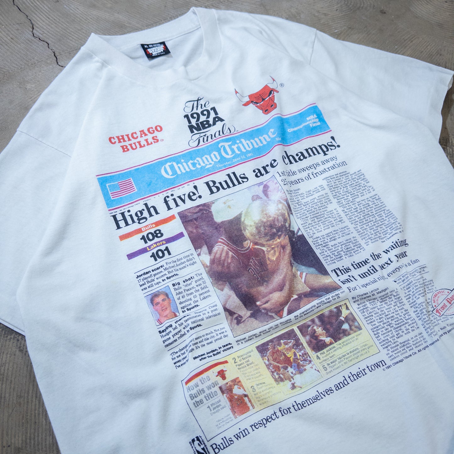 [メンズM] 90年代 Screen Stars/スクリーンスターズ Tシャツ NBA シカゴブルズ チームTシャツ
