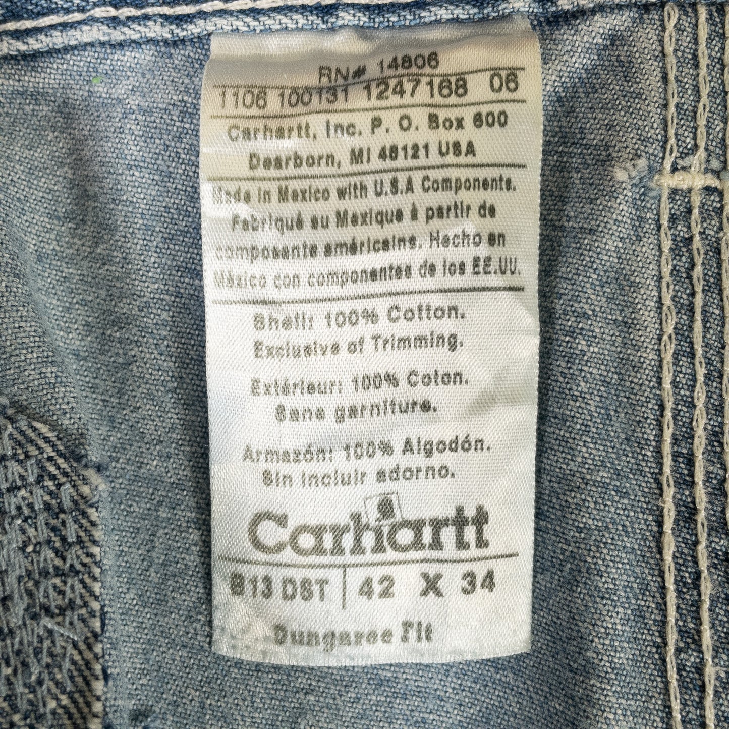 [メンズW39] 00年代 Carhartt/カーハート デニム ジーンズ ペインターパンツ オーバーサイズ 裾上げ