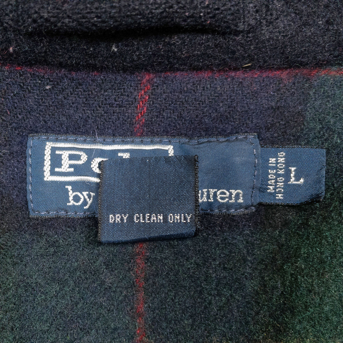 [メンズXL] 90〜00年代 Polo by Ralph Lauren/ポロバイラルフローレン ウール ハリントンジャケット 裏地チェック