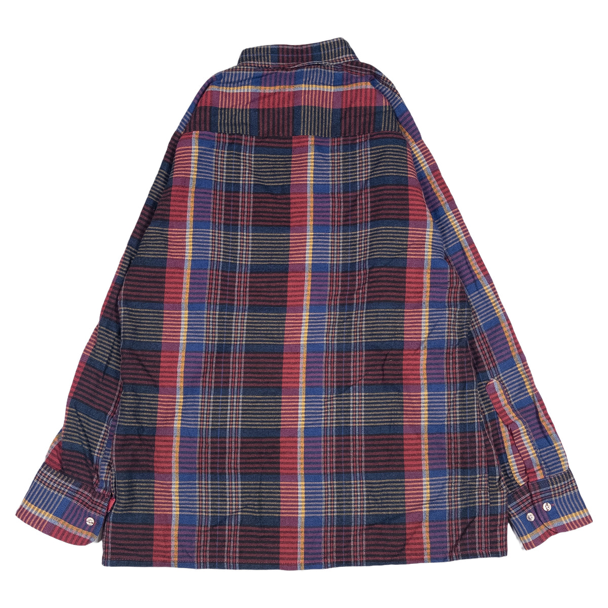 [メンズM] 90〜00年代 VAN HEUSEN/ヴァンヒューゼン 長袖シャツ チェック ボタンダウン 裏地付き