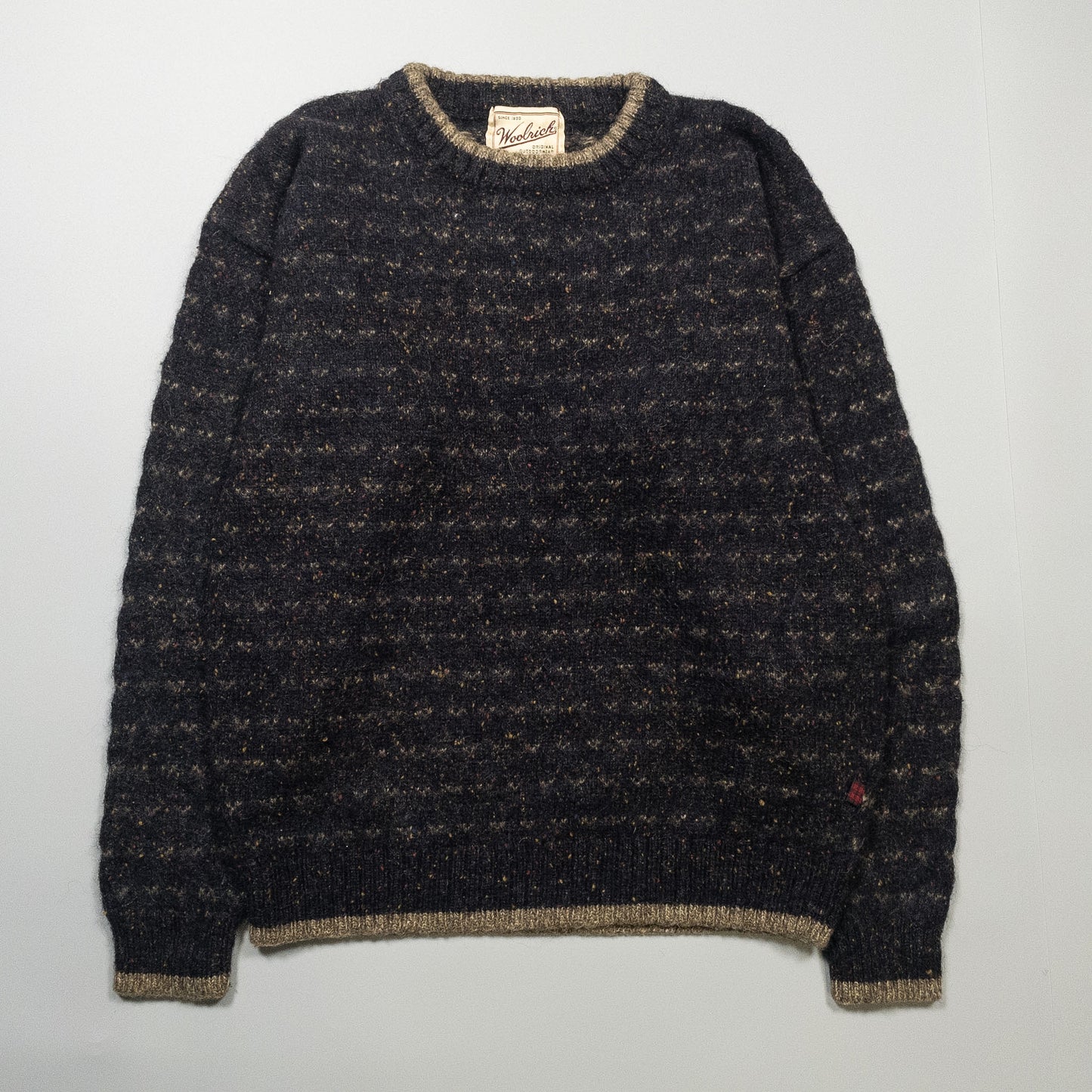 [メンズS] 90〜00年代 Woolrich/ウールリッチ ニット セーター バーズアイ
