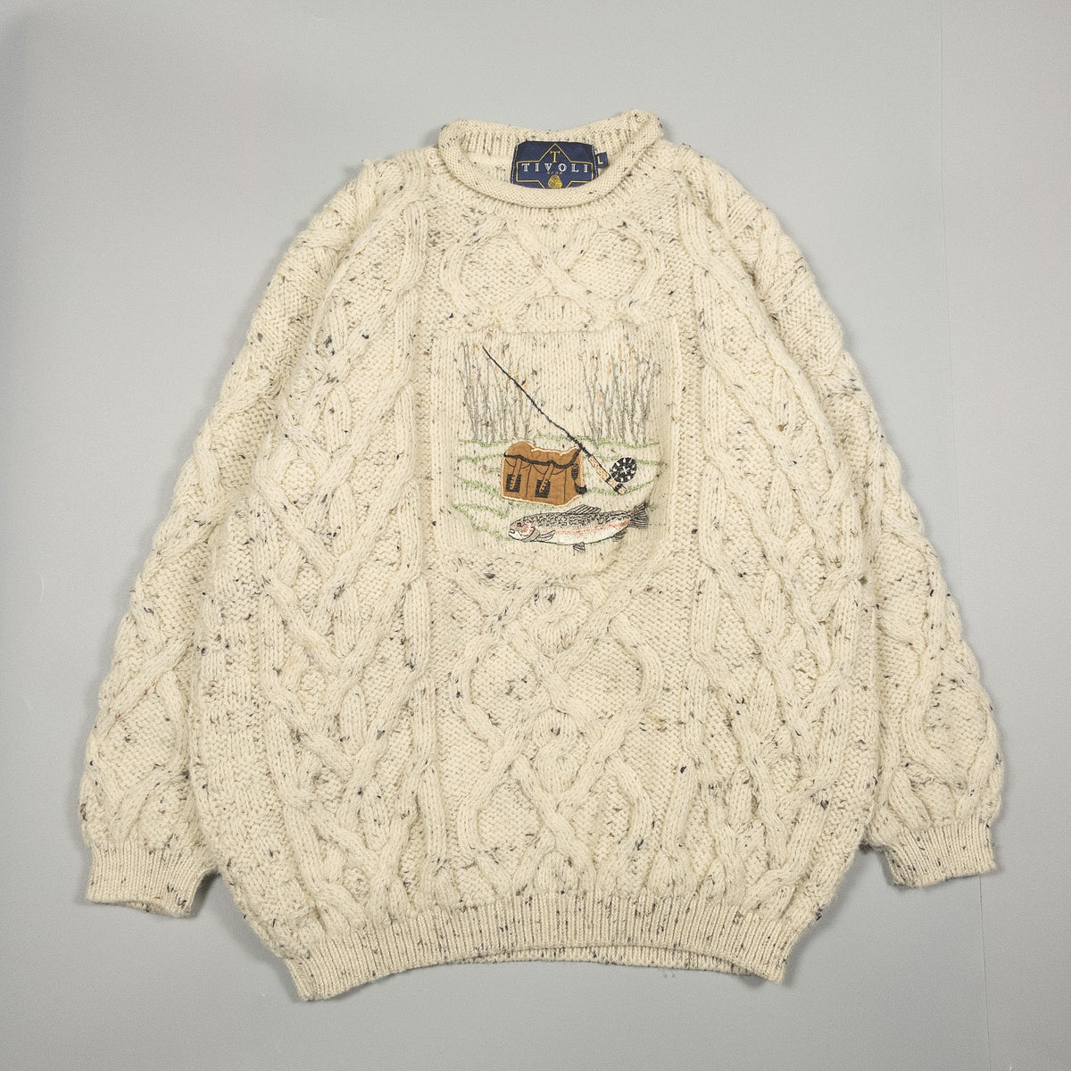 [メンズXL] 90年代 TIVOLI ニット セーター フィッシャーマン アランニット