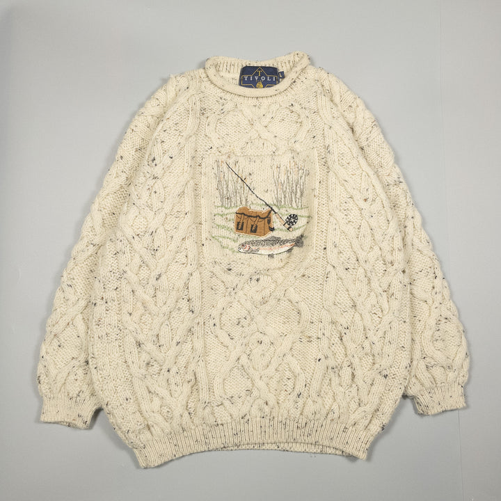 [メンズXL] 90年代 TIVOLI ニット セーター フィッシャーマン アランニット