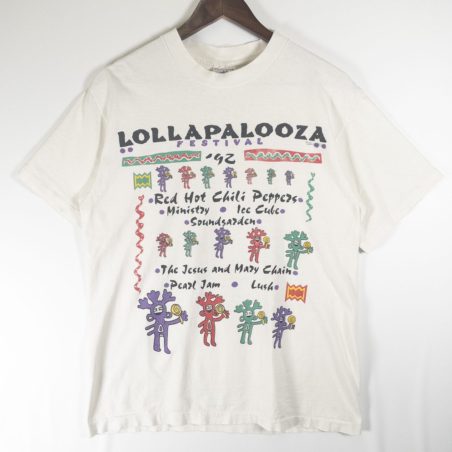 [メンズM] 90年代 Tee Jays/ティージェイズ Tシャツ 1992 LOLLAPALOOZA レッチリ パールジャム