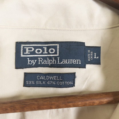 [メンズXXL] 90〜00年代 Polo by Ralph Lauren/ポロバイラルフローレン 半袖シャツ CALDWELL シルク 開襟シャツ